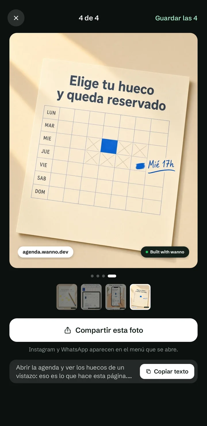 Visionneuse de photos avec les boutons pour partager, copier le texte et enregistrer les 4